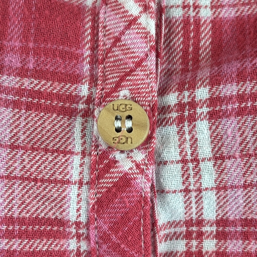 Ugg Shirt Womens Small Red Plaid Long Sleeve Tunic View 3